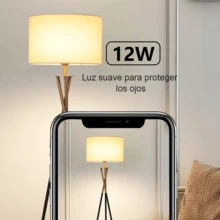 Floor Lamp With Tripod, Modern Design, With 12w Trichromatic Light - Black - View 6