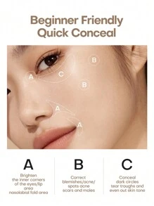 MISTINE 1支双头双色精准遮瑕笔，高遮瑕力，色彩修正，持久防水保湿，0.3克 - 02 自然 - 查看 5