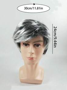 件套男士黑白祖父假髮，適合派對、戶外比賽、拍攝和慶祝