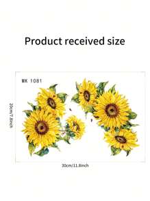 1 件向日葵防水马桶贴、浴室墙壁装饰贴、贴纸、墙贴花、乙烯基贴花用于家居装饰、春季装饰品让您的家焕然一新、拉玛装饰贴纸礼物生日毕业 - 彩色 - 查看 2