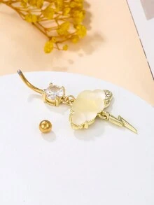 1pc Cloud Lightning Diamond  Navel Ring Daily Decorative Gift - clouds - View 3