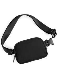 Unisex Mini Waist Pack With Adjustable Shoulder Strap, Multiple Ways To Wear, Ideal For Daily Use, Outdoor Fitness, Running, Cycling, Traveling, Etc. Suitable For Teenagers - Black - View 1