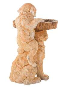 1入組樹脂獸鳥喂食器,戶外花園裝飾飾品,動物樹脂工藝品,適用於飲水和園藝展示,適用於戶外