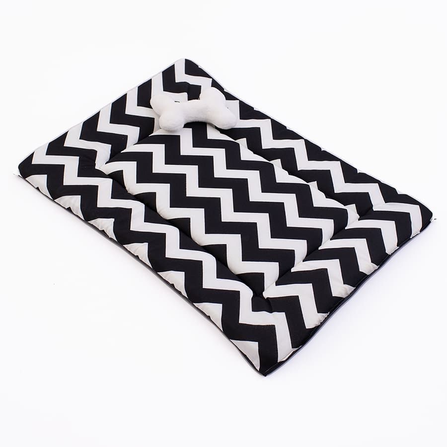 Pet Bed & Crate Mat - Black and White - View 1