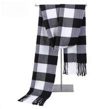 1條男式歐美英國格紋流蘇圍巾,適合學生、情侶、商務人士和戶外活動,秋冬季節必備 - 白色 - 查看 5