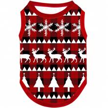 1件狗狗聖誕裝寵物狗狗聖誕背心保暖服裝假日狗貓服裝聖誕節氛圍寵物襯衫,中型犬角色扮演(聖誕風格紅色)