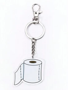 1入組亞克力透明衛生紙項鏈,多用途手提包飾品 - 白色 - 查看 1