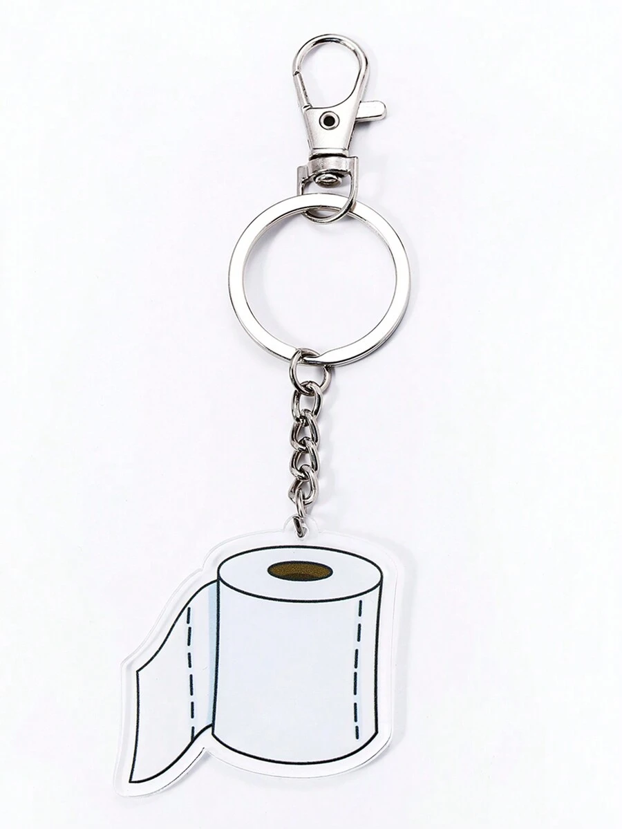 1入組亞克力透明衛生紙項鏈,多用途手提包飾品 - 白色 - 查看 1