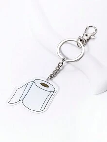 1入組亞克力透明衛生紙項鏈,多用途手提包飾品 - 白色 - 查看 4