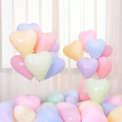 Baloane din latex colorate Macaron în formă de inimă, 10/30/50 buc, asortiment, inclusiv amestec aleatoriu, alb, roșu și roșu și alb, potrivite pentru ziua de naștere, nuntă, cerere în căsătorie de Ziua Îndrăgostiților, decorațiuni de Crăciun și toate evenimentele de interior/exterior