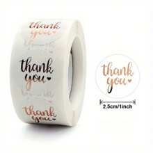 500Pcs/roll Thank You Stickers - White - View 2