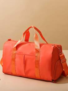 適用於健身、旅遊、過夜,大容量防水行李袋,衣服整理,男女生意旅行手提行李袋多功能運動旅行包 - 橘色 - 查看 6