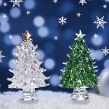 熔化玻璃製聖誕樹,聖誕節擺設藝品,節慶藝術,聖誕裝飾,壁爐藝術 - 綠色 - 查看 6