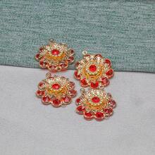 4pcs/set Gold-color Snowflake Rhinestone Diy Pendant For Women, Perfect For Everyday Wear - Gold - View 1