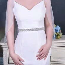 1入新娘用銀色水鑽腰帶,女士正式禮服腰帶