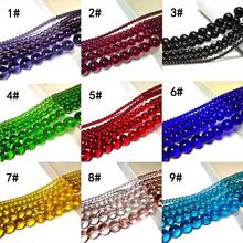 6/8/10mm Colorful Transparent Crystal Glass Bead - Multicolor - View 2