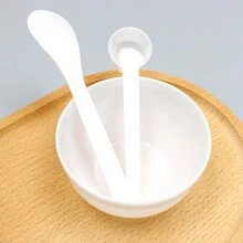 4-In-1 Facial Mask Bowl Set With Plastic Spoon, Brush And Stick, Packaged Individually For Spa And Home Use, Includes Mixing Bowl, Stick, And Brushes, Beauty Salon Mud Mask Application Brushes
