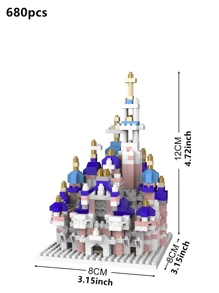 Conjunto de bloques de construcción de rompecabezas 3D con diseño de palacio de castillo de hadas rosado, juguete educativo, regalo coleccionable, regalo de San Valentín, regalo de cumpleaños, 1 pieza de decoración de habitación