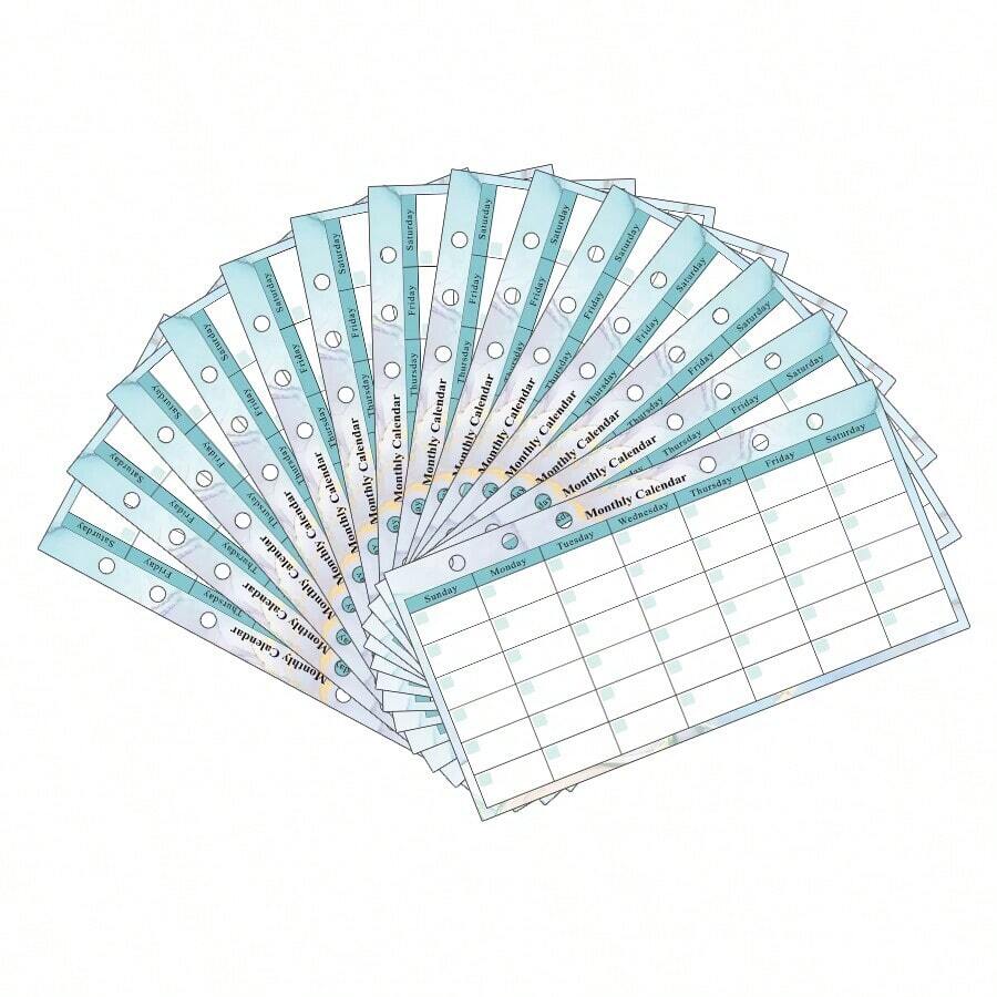 1 Bộ 14 Tờ Giấy Vàng Được Thiết Kế A6 Lá Lỏng Lập Kế Hoạch Dòng Tiền Ngân Sách Theo Dõi Chi Phí - Nhiều màu - Xem 1