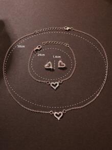 4 cái/bộ Của phụ nữ Đúng mốt Xu hướng: Cắt giảm Tim Bộ vòng cổ - Hoa hồng vàng - Xem 4