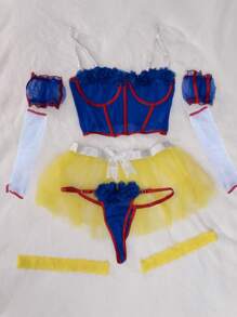 Set de Disfraz Princesa Blancanieves Encaje Lencería Sexy de Mujer Set de 9 Piezas - Ver 7