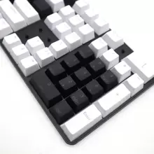 104 Key OEM Backlit Keycaps Set PBT Keycaps Double Shot Black White Key Caps For Mx Cherry Gateron Switch Mechanical Keyboard Kit - Black and White - View 3