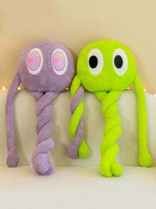 4 件装可爱长腿章鱼午睡枕、客厅沙发毛绒娃娃靠垫、居家抱抱娃娃 - 綠色 - 查看 6