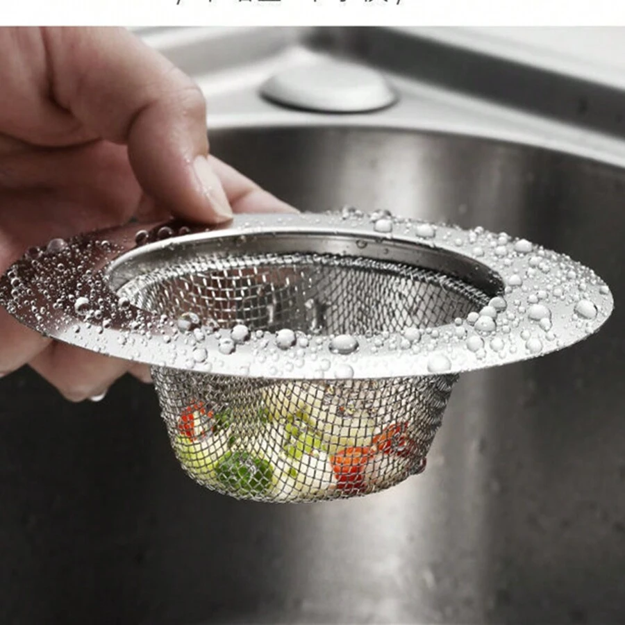 不銹鋼水槽過濾網廚房排水防堵塞過濾網適用於水槽和菜盆 - 銀色 - 查看 1