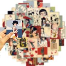 50入組/包日式復古塗鴉貼紙,適用於吉他、滑板、瓶子、車頂、雪杖、筆記本電腦、手機殼、冰箱門、行李箱、摩托車、汽車等 Diy 手繪貼紙,是感恩節和聖誕節的完美禮物