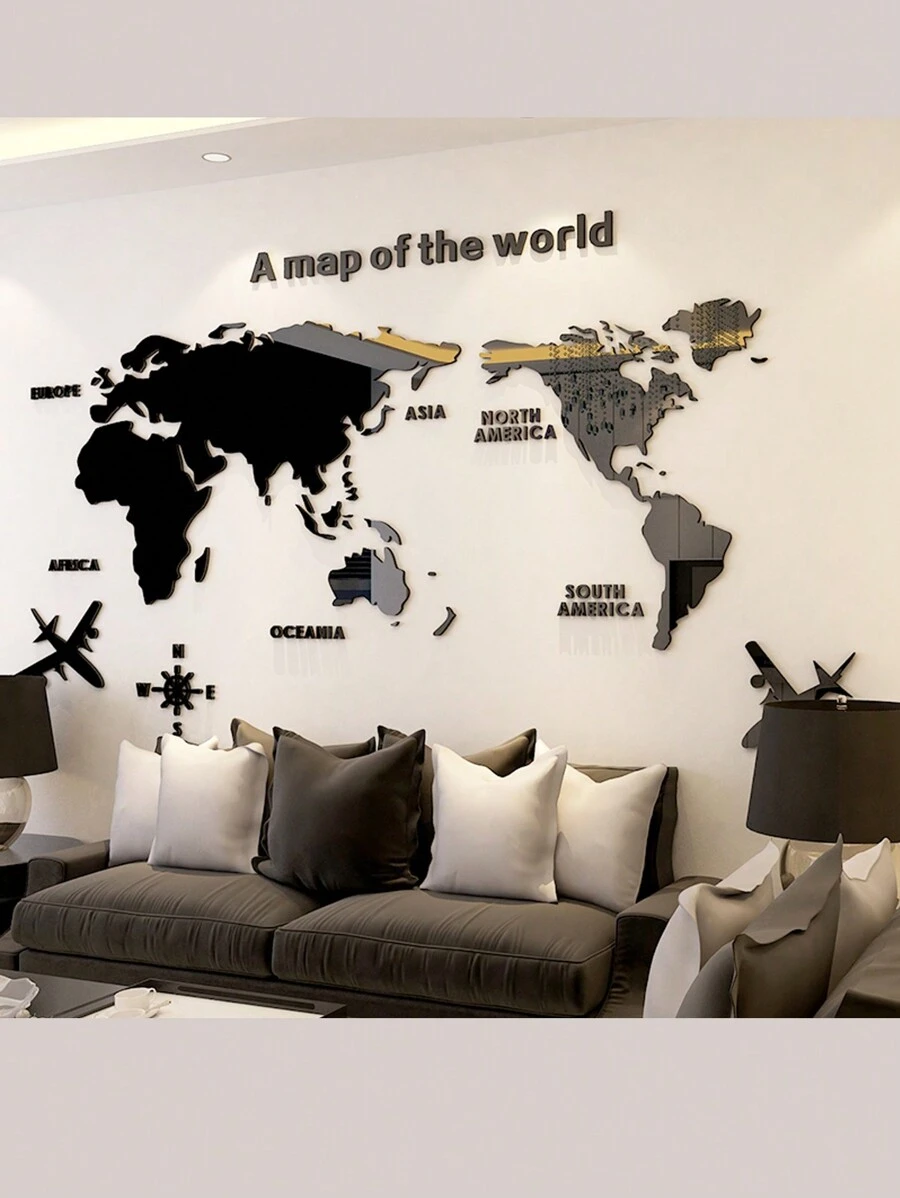 1 bộ Miếng dán tường gương Acrylic bản đồ thế giới, Miếng dán tường trang trí tự dính 3D hiện đại tự làm, Thích hợp cho văn phòng, phòng khách, phòng ngủ, trang trí nhà cửa, Miếng dán, Miếng dán tường, Miếng dán vinyl để trang trí nhà cửa, Vật phẩm trang trí mùa xuân Làm mới ngôi nhà của bạn, Miếng dán trang trí lễ hội Quà tặng Sinh nhật Tốt nghiệp Trang trí tường Trang trí phòng Gương treo tường Gương cho phòng Trang trí phòng tắm Trang trí phòng khách