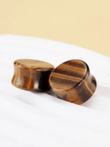 1 đôi Phong cách cổ điển Punk Boho Hippie Phong cách Đá mắt hổ đá Bộ mở rộng xỏ tai , Không giới tính Đồ trang sức xuyên thấu Đối với Mặc hàng ngày , Làm việc Và Các bữa tiệc - giãn tai - Xem 2