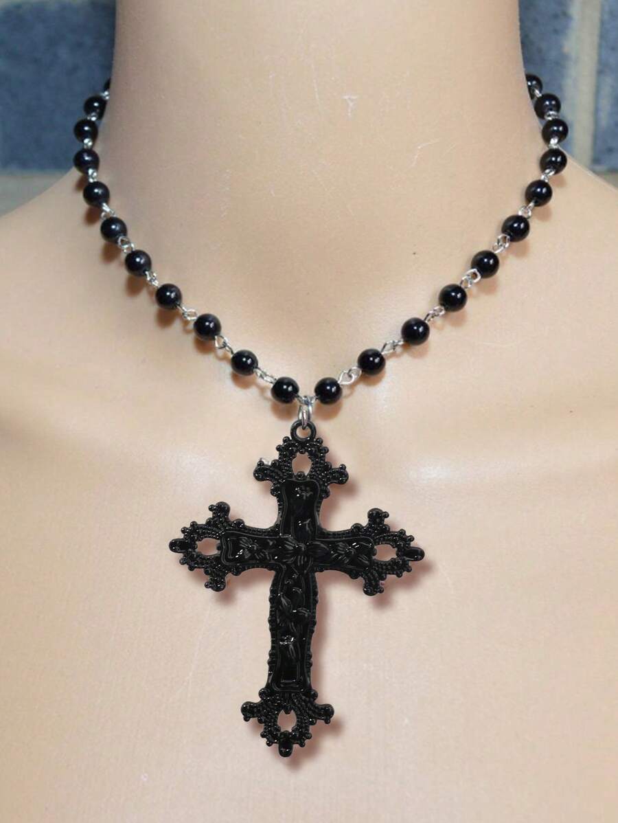 Dark Punk Style Cross Gothic Necklace