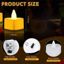 12/24颗LED电子心形蜡烛，含电池，多种颜色可选，适用于求婚、婚礼、情人节等场合，创意装饰道具