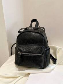 2025 Fashionable Mini Backpack, Versatile & Personalized For Travel, Students, School Supplies, School Backpack, School Bag, Backpack For School, Back To School Backpack, School Bookbag, Back To School Bags, Large Capacity, Waterproof, Lightweight, Portable, Suitable For Teen Girls Women College Students, Perfect For Back To School, First Day Of School, Middle School, High School - Black - View 2