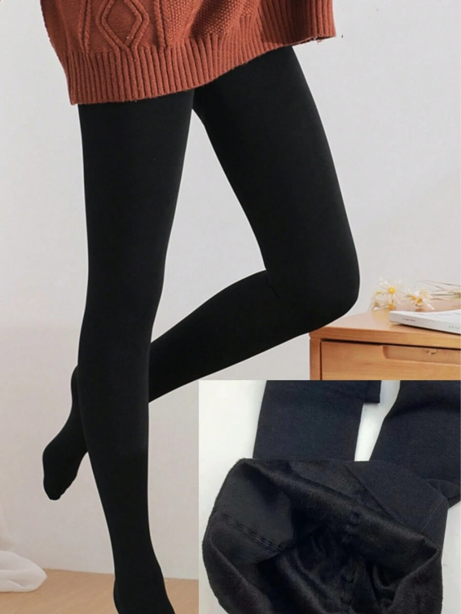 1双女士黑色200克冬季保暖加厚踩脚裤 - 黑色 - 查看 1
