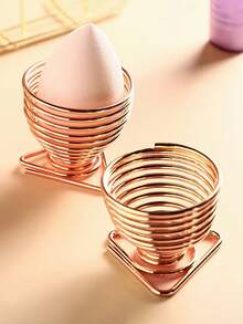 1個金屬美妝蛋收納架，葫蘆海綿化妝蛋和彩妝海綿干架，防黴防腐化妝品收納架 - 粉色 - 查看 2