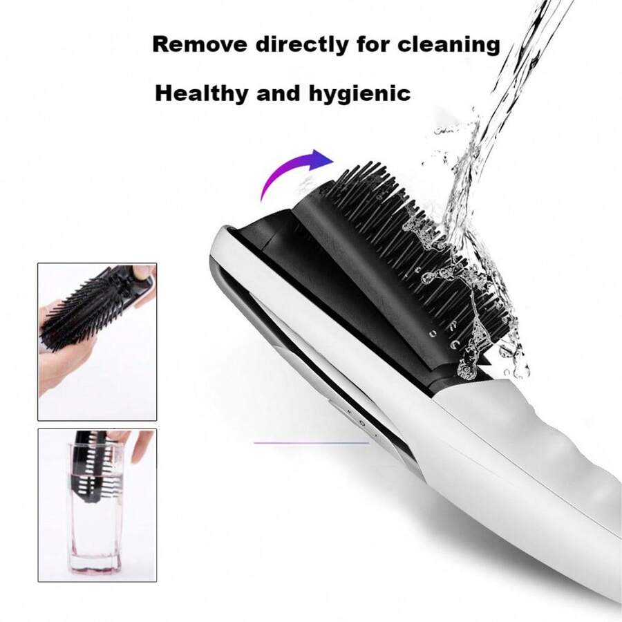 1pc White Electric Scalp Massager Comb, Portable Vibration Massage Comb