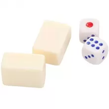 完美禮物:迷你麻將遊戲套裝,配有 146 張牌、骰子和便攜式儲物盒 - 適合成人和家庭! - 米色 - 查看 2