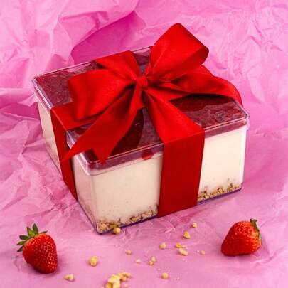 Caixa Cake Box Quadrada Com Tampa 1500ml Caixa Acrílica Sobremesas ou Presentes