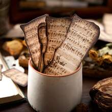 45 sheets Vintage Scrapbook Paper Non-sticky Scrapbooking Kit For Junk Journal - Coffee Brown - View 9