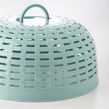 1個簡單的中空塑料廚房圓形食物罩,防塵和防蒼蠅桌面食物罩