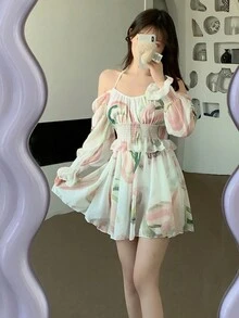 Floral Printed Tankini Set Summer - Multicolor - View 2