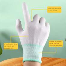 1set 12pairs 13 Gauge Nylon Gloves With Good Elasticity, Breathable, Durable, Electrostatic Prevention, Anti-Static For Labor Protection - Multicolor - View 2