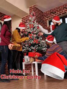 6 Pezzi Cappello Di Babbo Natale Rosso E Bianco Per Uomini E Donne, Perfetto Per Feste E Celebrazioni Di Natale