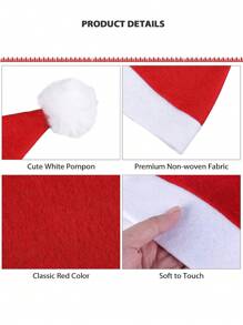 6 Pezzi Cappello Di Babbo Natale Rosso E Bianco Per Uomini E Donne, Perfetto Per Feste E Celebrazioni Di Natale