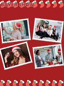 6 Pezzi Cappello Di Babbo Natale Rosso E Bianco Per Uomini E Donne, Perfetto Per Feste E Celebrazioni Di Natale