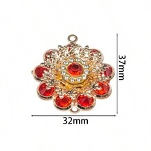 4pcs/set Gold-color Snowflake Rhinestone Diy Pendant For Women, Perfect For Everyday Wear - Gold - View 5