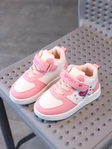 女孩拼接時尚休閒運動鞋,舒適防滑鞋底 - 粉色 - 查看 5