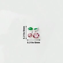 36入組 3d紅色金屬櫻桃美甲釘,水果奢華櫻桃設計美甲裝飾,diy豪華美甲元素 - 彩色 - 查看 11