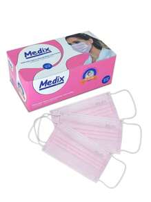 Máscara Descartável Tripla Rosa c/Elástico c/50 - Medix - Rosa Bebê - Visão 2